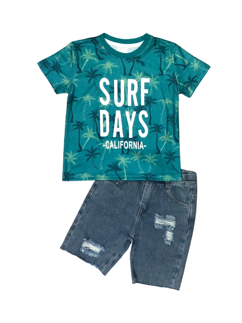 Sydney So Sweet California Surf Days Tropical Palm Tree Boys Denim Shorts Outfit 2 Sydney So Sweet California Surf Days Tropical Palm Tree Boys Denim Shorts Outfit
