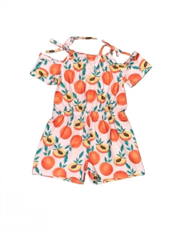 Sydney So Sweet Life's A Peach Cold Shoulder Girls Shorts Romper New Arrivals