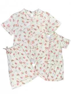Sydney So Sweet New Arrivals Mommy And Me - Pink Rose Floral Button Up Matching Pajamas