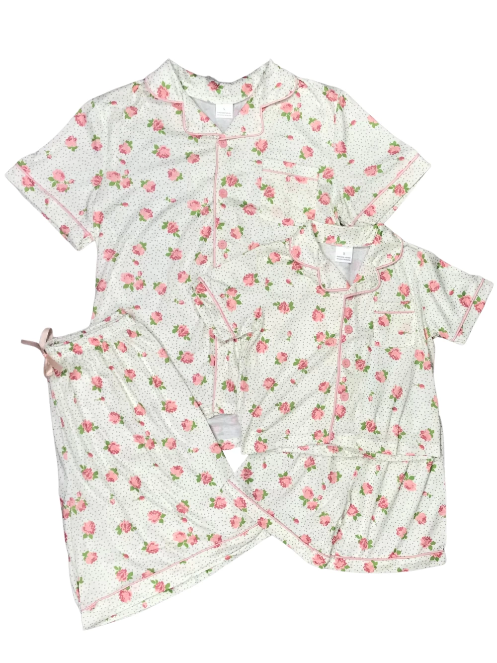 Sydney So Sweet New Arrivals Mommy And Me - Pink Rose Floral Button Up Matching Pajamas 2 Sydney So Sweet New Arrivals Mommy And Me - Pink Rose Floral Button Up Matching Pajamas