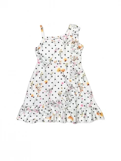Sydney So Sweet Dresses & Skirt Sets Ivy Polka Dot Ruffle One Shoulder Girls Dress