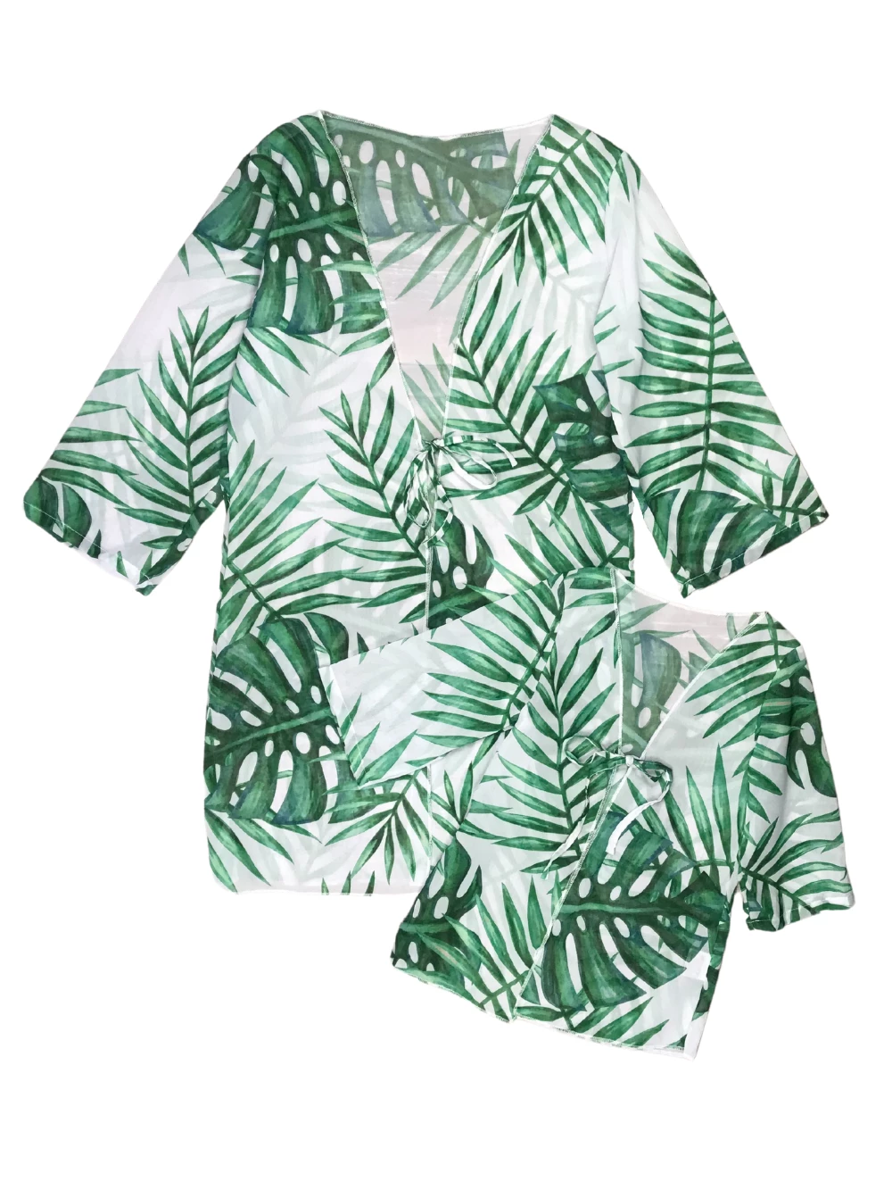 Sydney So Sweet Mommy & Me & Family Swim Mommy And Me - Palm Leaves Matching Swim Kimono Coverups 2 Sydney So Sweet Mommy & Me & Family Swim Mommy And Me - Palm Leaves Matching Swim Kimono Coverups