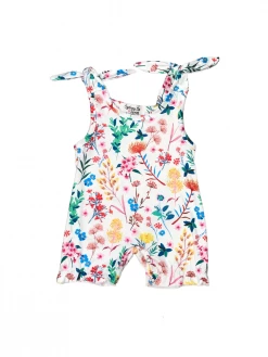 Sydney So Sweet Floral Ivy Tie Strap Girls Baby Romper Baby Boutique