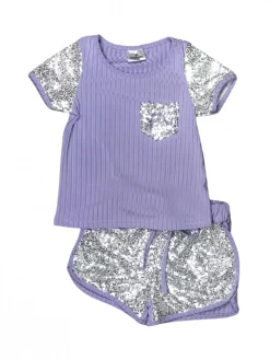 Sydney So Sweet Sassy Sequin Lavender Purple Girls Shorts Outfit 9 Sydney So Sweet Sassy Sequin Lavender Purple Girls Shorts Outfit