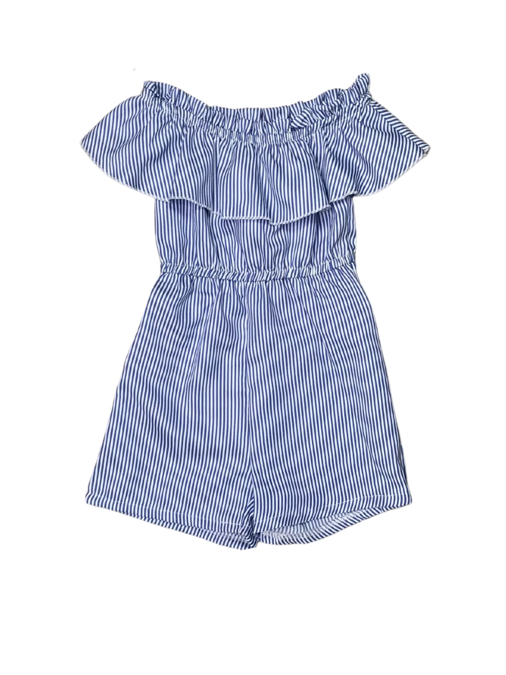 Sydney So Sweet Rompers & Jumpsuits Navy Blue & White Stripe Ruffle Girls Shorts Romper 2 Sydney So Sweet Rompers & Jumpsuits Navy Blue & White Stripe Ruffle Girls Shorts Romper