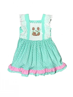 Sydney So Sweet Ruffley Rabbit Mint Polka Dot Lace Girls Dress Dresses & Skirt Sets