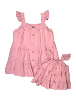 Sydney So Sweet Mom & Me Matching Mommy And Me - Blush Pink Swiss Dot Baby Doll Matching Tank Tops