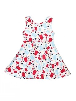 Sydney So Sweet Dresses & Skirt Sets Patriotic Popsicle Red & Blue Tank Girls Skater Dress