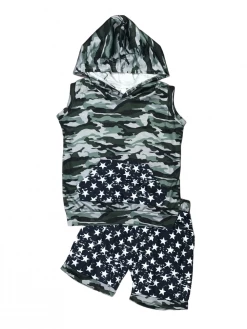 Sydney So Sweet Camo Cool Dude Navy Star Hooded Tank Boys Shorts Outfit New Arrivals