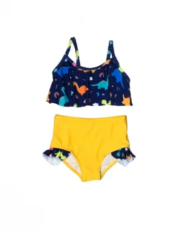 Sydney So Sweet Dino-Brite Rainbow Navy Flutter Girls Swimsuit Bikini