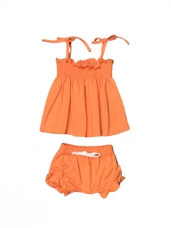 Sydney So Sweet New Arrivals Creamsicle Orange Smocked Flutter Baby Girls Outfit