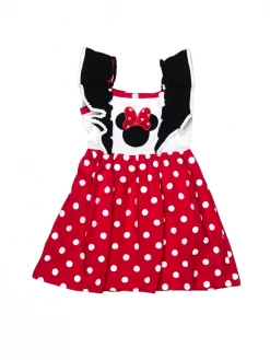 Sydney So Sweet Red Polka Dot Mouse Pom Ruffle Girls Dress