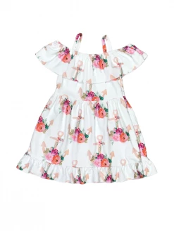 Sydney So Sweet Anchors Away Floral Posies Cold Shoulder Girls Dress New Arrivals