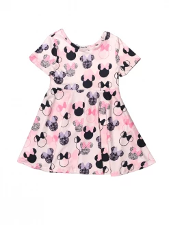 Sydney So Sweet New Arrivals Pastel Lavender & Pink Cloud Mouse Head Girls Skater Dress