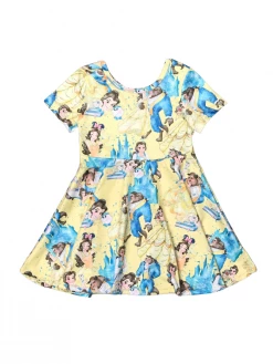 Sydney So Sweet New Arrivals Beast And The Beauty Enchanted Yellow & Blue Girls Princess Skater Dress