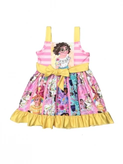 Sydney So Sweet Dresses & Skirt Sets Magic Gifted Family Pink & Yellow Girls Princess Twirl Dress