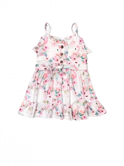 Sydney So Sweet New Arrivals Flamingo Floral Light Pink Ruffle Girls Summer Dress