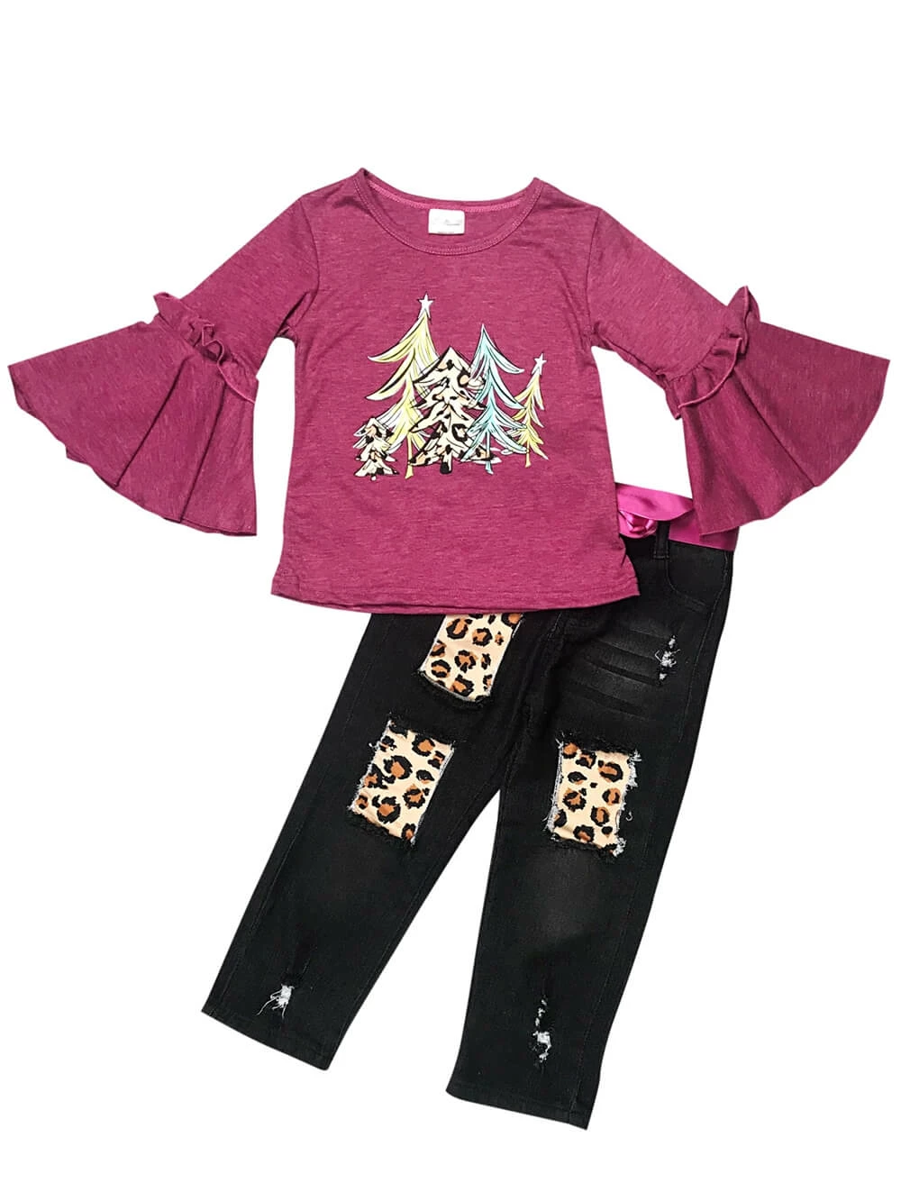 Sydney So Sweet Sassy Cheetah Tree Flare Girls Denim Patch Set 2 Sydney So Sweet Sassy Cheetah Tree Flare Girls Denim Patch Set