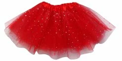 Sydney So Sweet Red Sequin Heart Tutu Skirt Costume For Toddler, Girls, Women, Plus