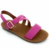 Sydney So Sweet Fuchsia Pink Double Back Strap Gold Buckle Girls Sandal