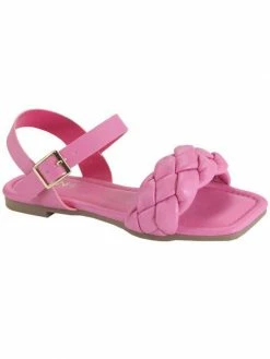 Sydney So Sweet Pink Braided Ankle Strap Girls Sandal Footwear