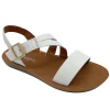 Sydney So Sweet Footwear White Double Back Strap Gold Buckle Girls Sandal