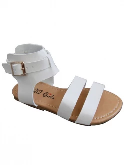 Sydney So Sweet Footwear White Double Strap Gladiator Girls Sandal