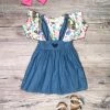 Sydney So Sweet Some Bunny To Love Floral Flutter Sleeve Girls Jumper Dress Dresses & Skirt Sets