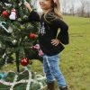 Sydney So Sweet Sparkle In Pink Tree Girls Distressed Denim Outfit