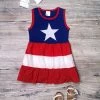 Sydney So Sweet New Arrivals Star Of The Show Striped Red White, & Blue Tiered Girls 4th Of July Dress
