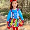 Sydney So Sweet Storybook Blue Colorful Girls Jumper Twirl Dress Set