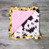 Sydney So Sweet Extras Sunflower Cow Print Pink Toddler Or Baby Minky Dot Blanket