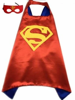 Sydney So Sweet Capes, Headbands, & Costume Accessories Super Hero Man Red Cape & Mask Set Costume For Adults