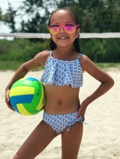 Sydney So Sweet Cactus Cute Girls' Swim Two Piece Flounce Bikini Swimsuit