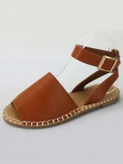 Sydney So Sweet Women's Clothing Tan Espadrille Open Toe Ankle Strap Women's Sandals