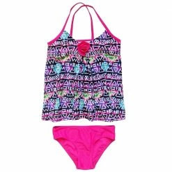 Sydney So Sweet Aztec Hot Pink Girls Swim Two Piece Tankini Swimsuit