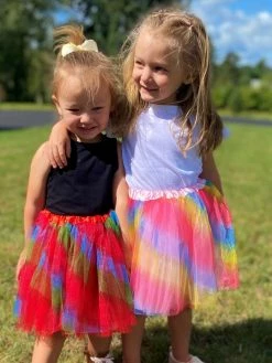 Sydney So Sweet Tutu & Costume Shop Pastel Rainbow Tutu Skirt - Kids Size 3-Layer Tulle Basic Ballet Dance Costume Tutus For Girls