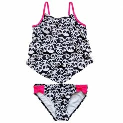 Sydney So Sweet Panda Party Girls Two Piece Tiered Tankini Swimsuit