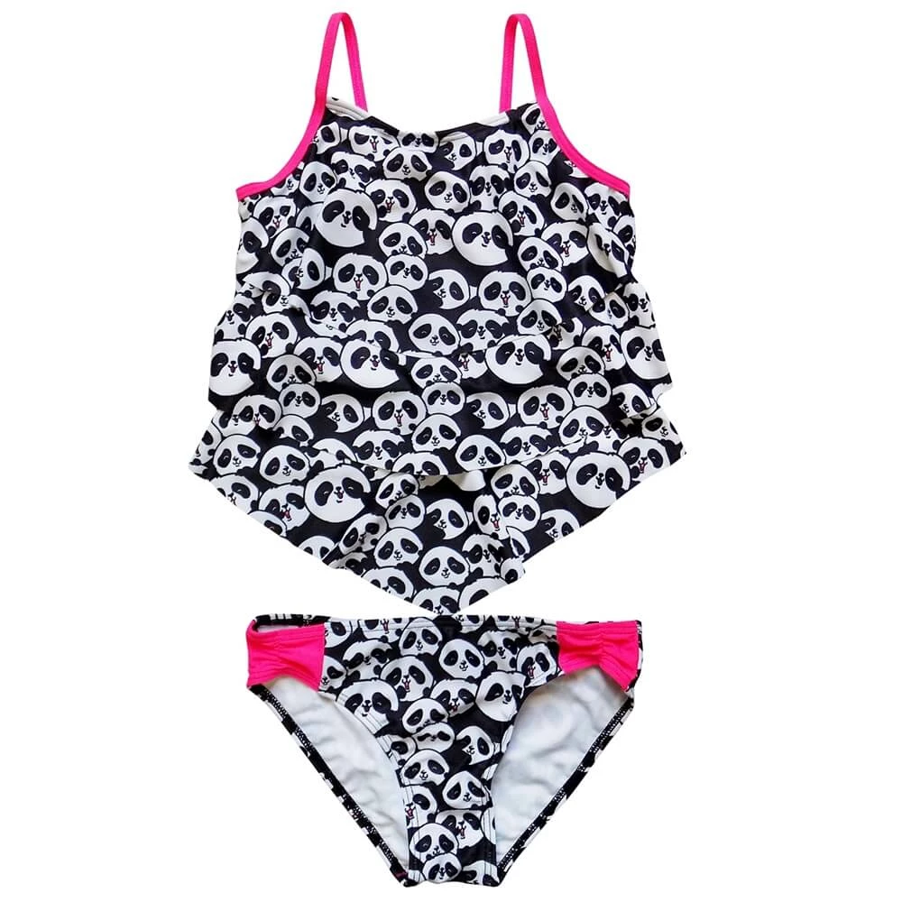 Sydney So Sweet Panda Party Girls Two Piece Tiered Tankini Swimsuit 2 Sydney So Sweet Panda Party Girls Two Piece Tiered Tankini Swimsuit