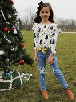 Sydney So Sweet Golden Winter Wonderland Girls Denim Patch Set