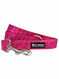 Sydney So Sweet Hot Pink Boho Tribal Print Fashionable Bright & Cute Dog Leash