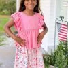 Sydney So Sweet New Arrivals Pink & Purple Tulip Flutter Girls Skirt Outfit