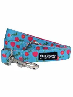 Sydney So Sweet Tulip Hot Pink Floral Blue Pretty & Bright Springtime Leash