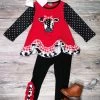 Sydney So Sweet Udderly Fabulous Cow Polka Dot Ruffle Red Girls Outfit