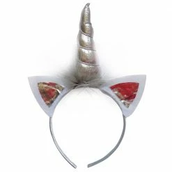 Sydney So Sweet Silver Metallic Unicorn Girls Headband, Kid Or Adult Costume Accessories Costumes For Kids