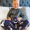 Sydney So Sweet Navy Winter Deer Gray Hooded Sweatshirt Boys Jogger Outfit Loungewear, Joggers, & PJ's