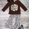 Sydney So Sweet Walk By Faith Cross Leopard Brown Bell Bottom Girls Outfit Easter & Spring