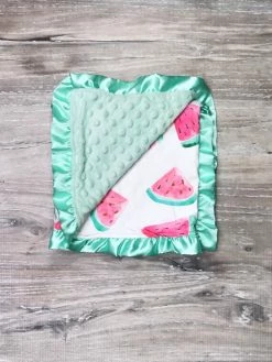 Sydney So Sweet New Arrivals Watercolor Watermelon Mint Baby Or Toddler Minky Dot Blanket