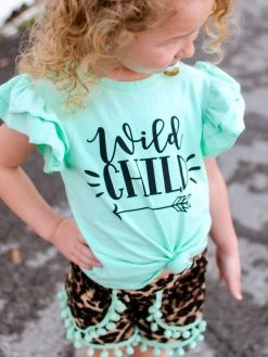Sydney So Sweet Wild Child Mint Cheetah Pom Pom Ruffle Girls Shorts Outfit New Arrivals 6 Sydney So Sweet Wild Child Mint Cheetah Pom Pom Ruffle Girls Shorts Outfit New Arrivals