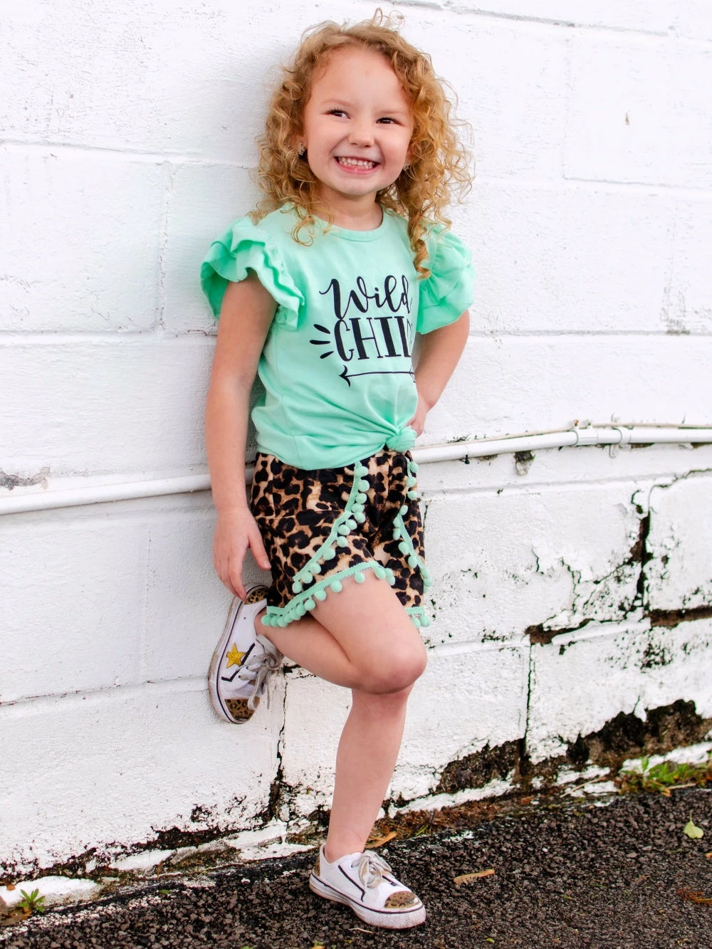 Sydney So Sweet Wild Child Mint Cheetah Pom Pom Ruffle Girls Shorts Outfit New Arrivals 4 Sydney So Sweet Wild Child Mint Cheetah Pom Pom Ruffle Girls Shorts Outfit New Arrivals